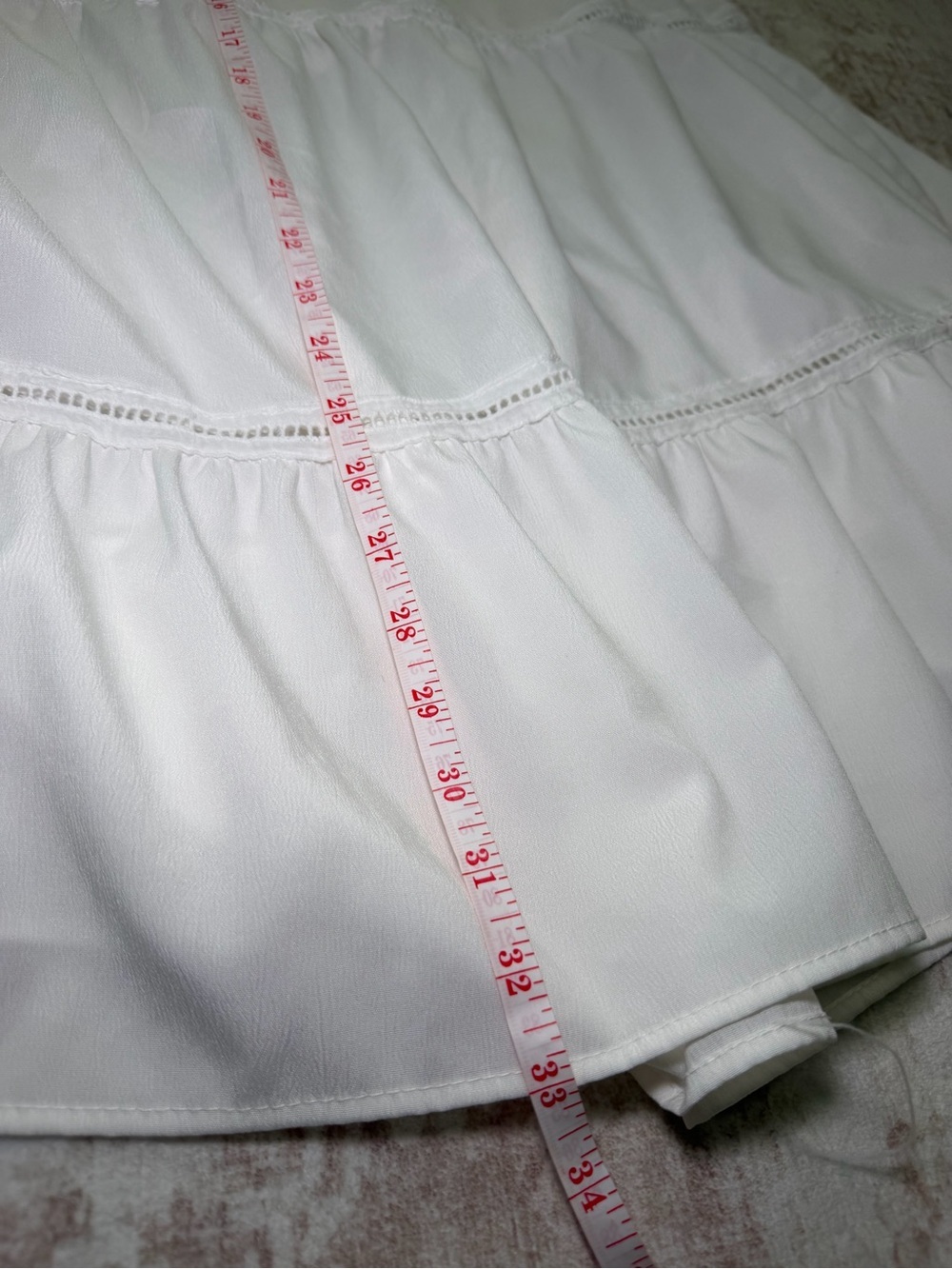 White Trim Tiered Maxi Skirt Size M/L - Picture 7 of 7